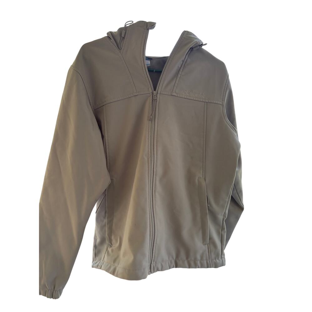 Columbia Mens Hooded Jacket  Full Zip Lt Grey- size medium